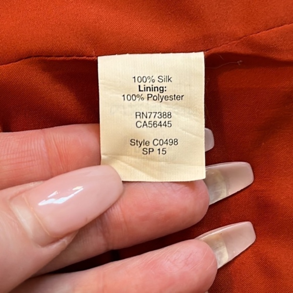Madewell Camisole Overlay orange Silk Slipdress size 2 - Picture 11 of 16